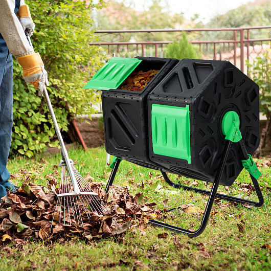 Dual Chamber Garden Compost Tumbler