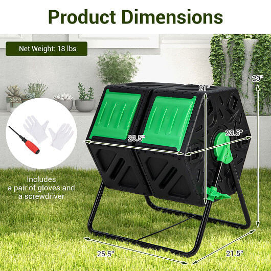 Dual Chamber Garden Compost Tumbler