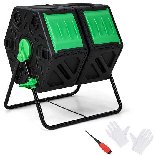 Dual Chamber Garden Compost Tumbler