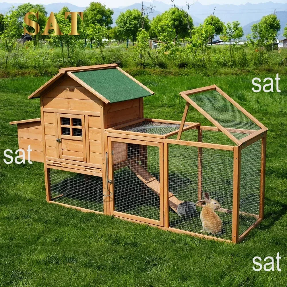 Waterproof Wooden Outdoor Hen House for 2–4 Chickens